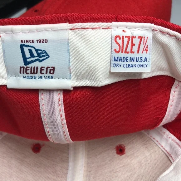 New Era Original Fitted Hat Men’s Red 7 1/4 - Picture 4 of 4